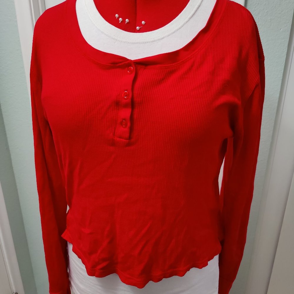 ZYIA Activewear Red Cloud Peak Thermal Pajama Shirt (XL)